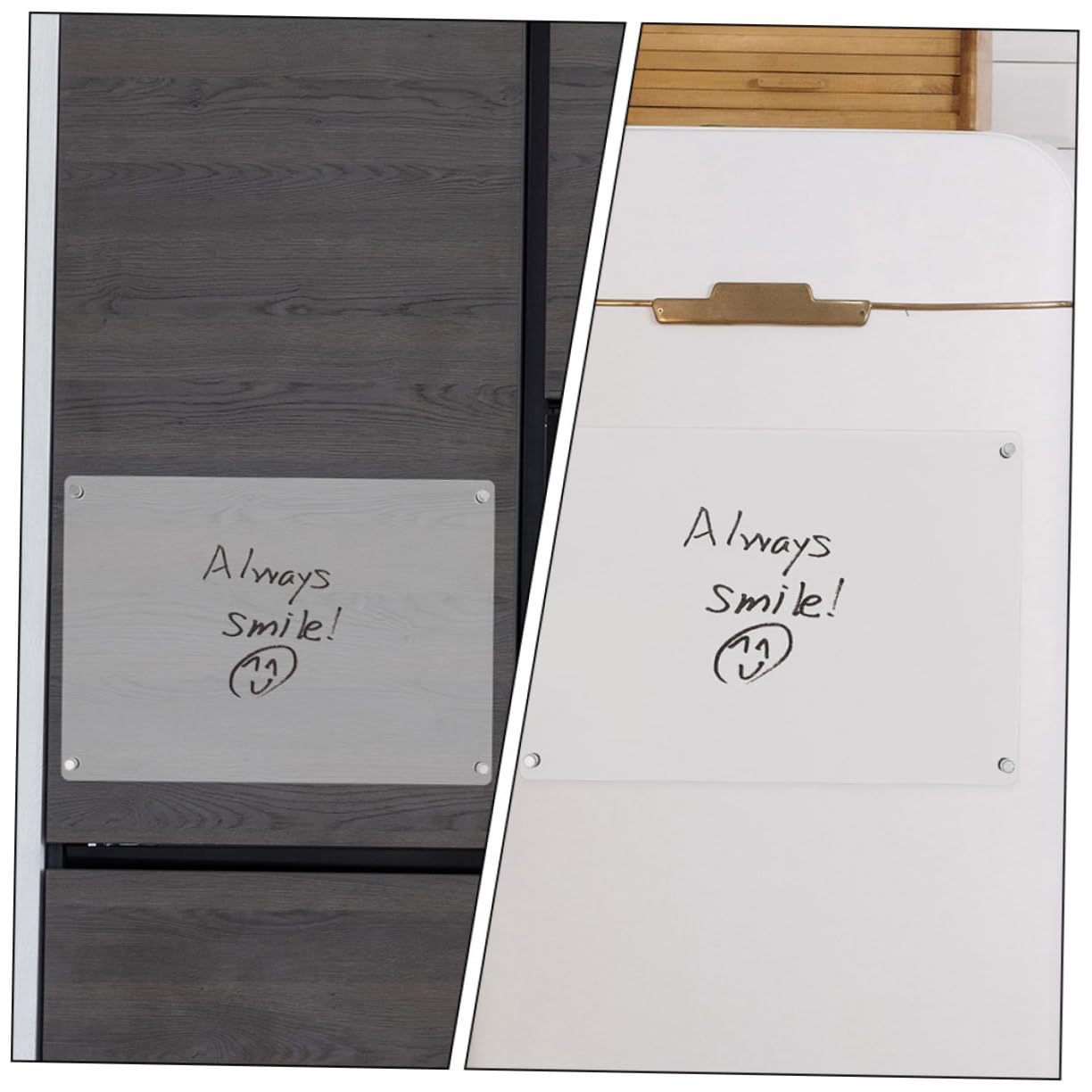 Petit Tableau Blanc Magnétique Transparent en Acrylique 2 Pièces