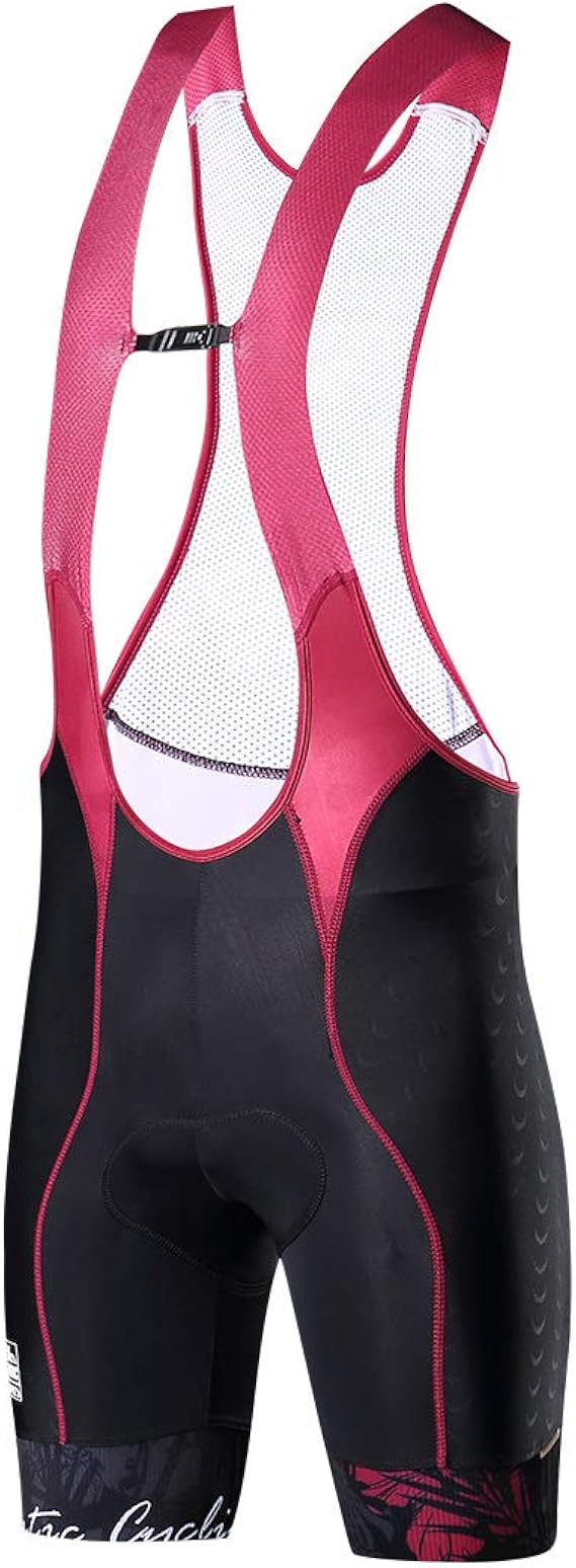 Amazon Co Jp Santic レディース ビブショーツ 3dジッパー付き サイクルパンツ 夏用 レーサーパンツ 吸汗速乾 サイクリングパンツ 通気 耐久 サイクリング サイクルウェア 自転車 S 3xl ブラック ワインレッド Xxl ファッション