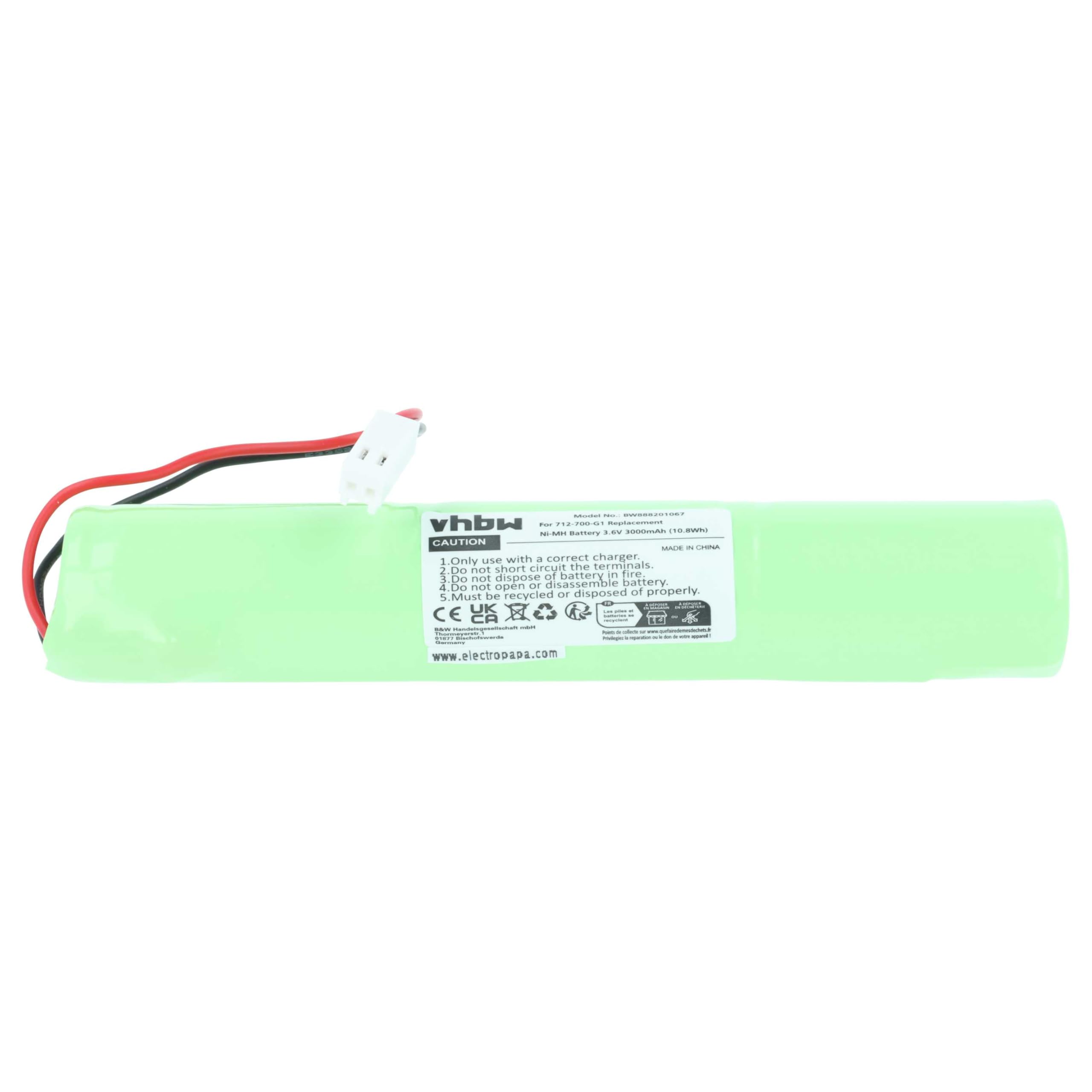 vhbw batteria compatibile con INFICON D-TEK Select 712-202-G1 dispositivo di misurazione (3000mAh, 3,6V, NiMH)