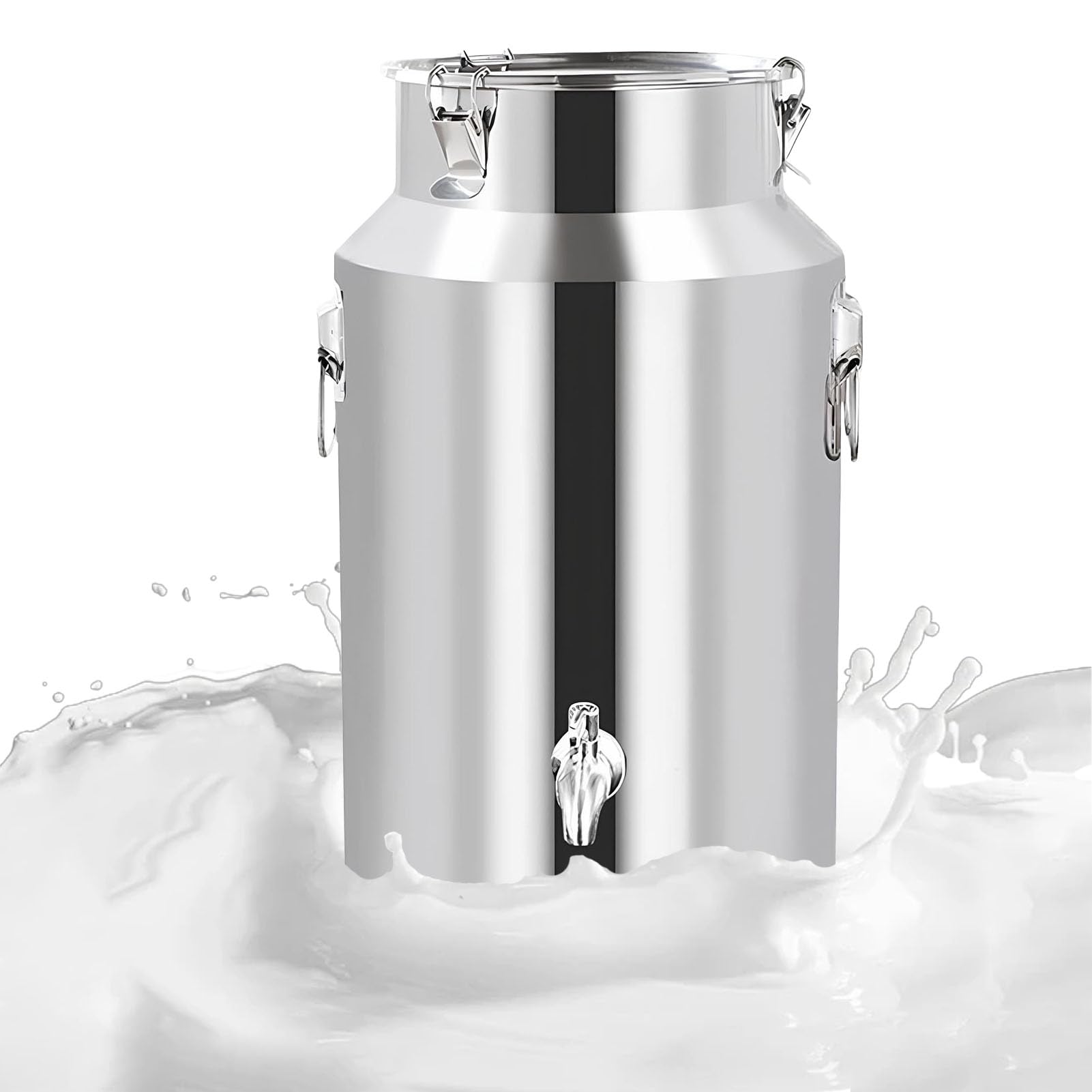 Lata de leche de acero inoxidable de 5L/9L/14L/18L, tanque de fermentación resistente con tapa sellada, ideal para leche, vino, cerveza y transporte de alimentos, jarra de agua