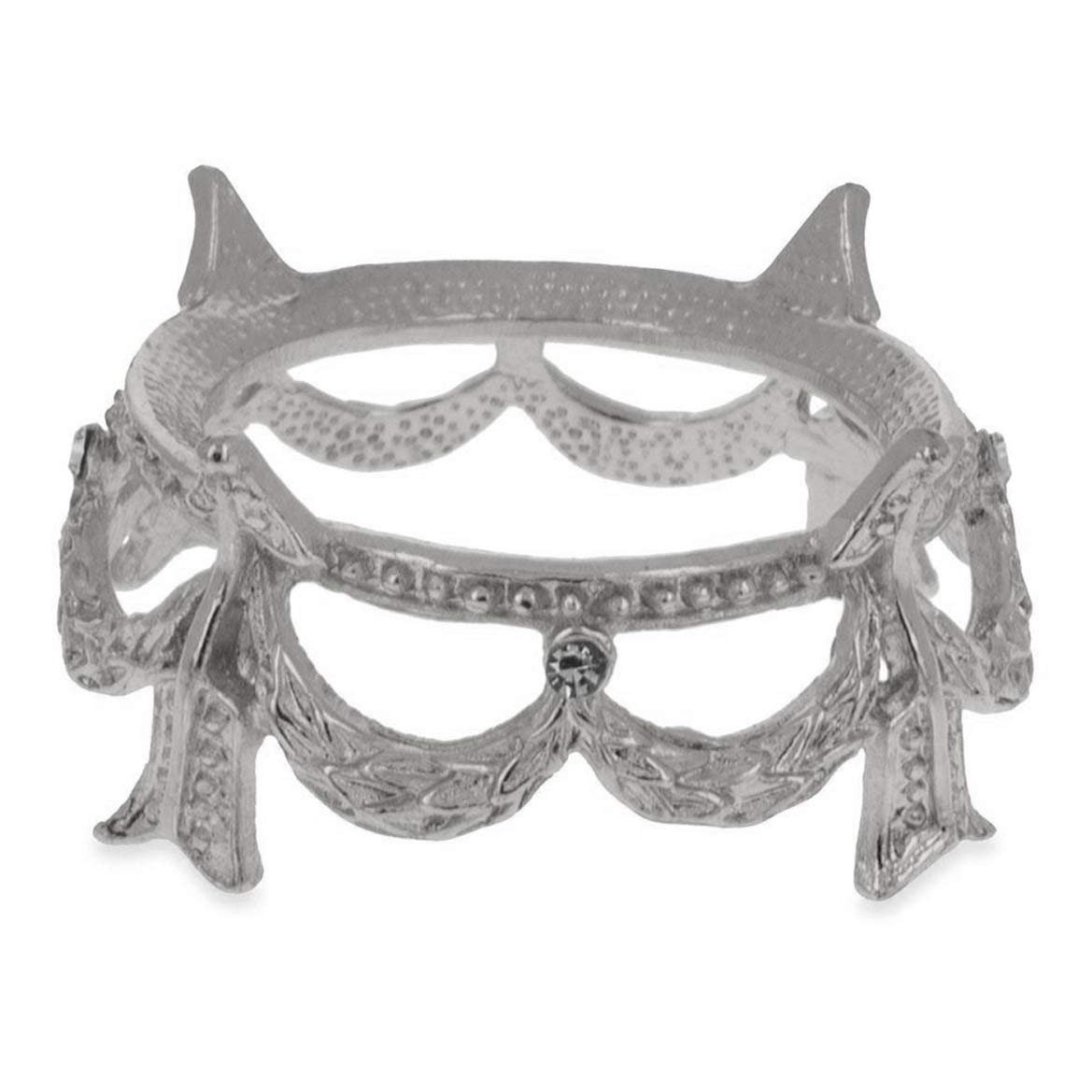 BestPysanky Royal Crown Silver Tone Metal Egg Sphere Stand Holder Display