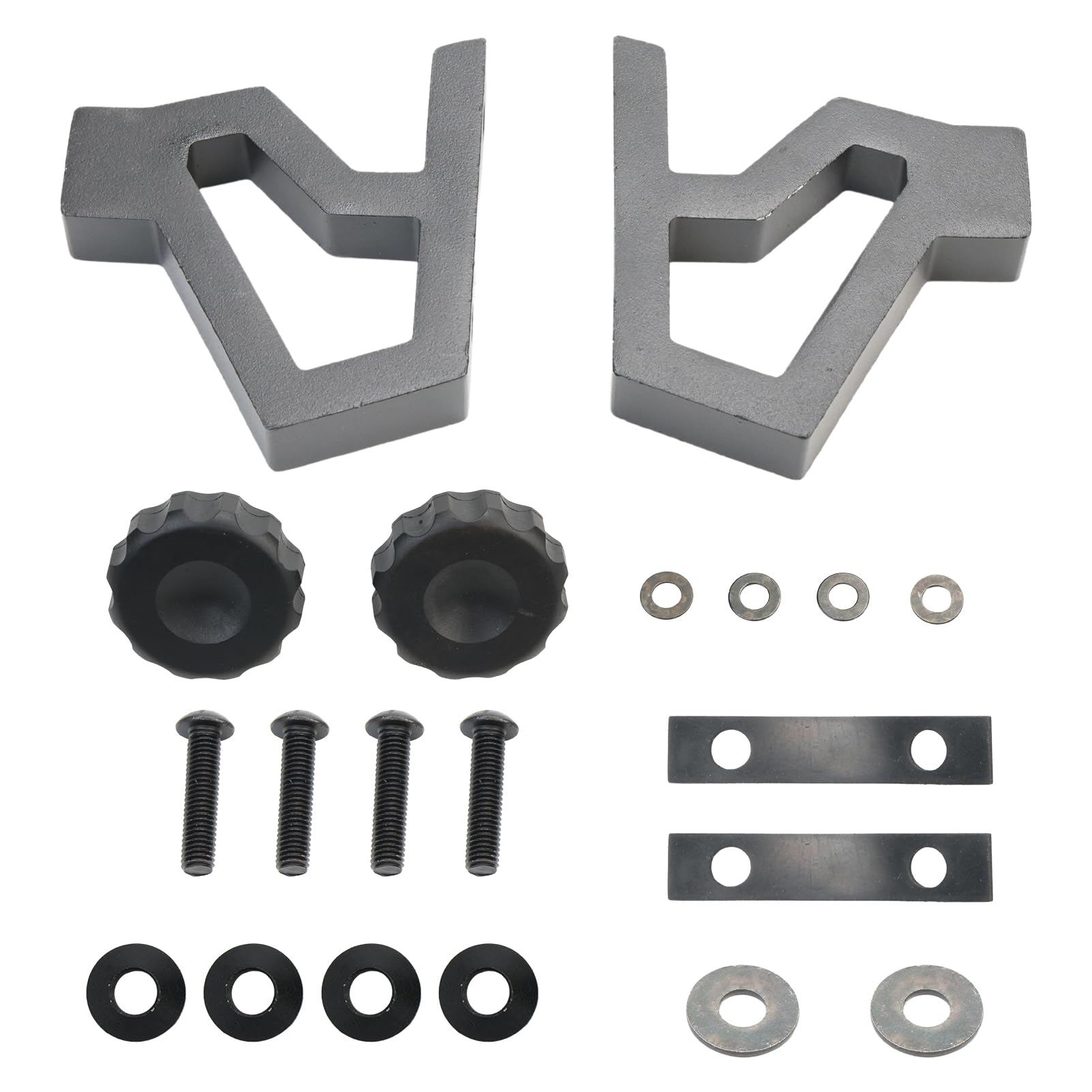 1 Pair Grey High Lift Jack Mounting Brackets Fit for Jeep Wrangler JK 2007-2018 11586.04 Adjustable Aluminum