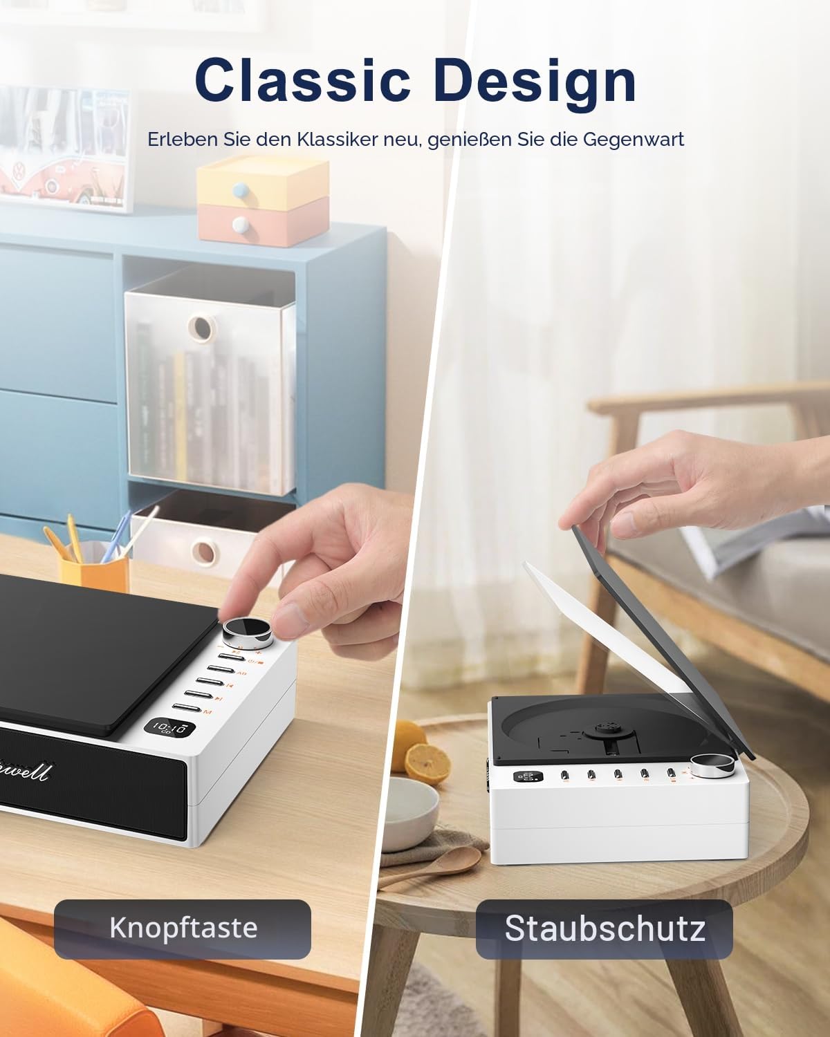 CD Player Tragbar, Leapwell Tragbarer CD Player Bluetooth mit Lautsprecher, Portable CD Player Kinder Klein mit Fernbedienung, CD Spieler Anti-Skip mit Kopfhörer Weiß