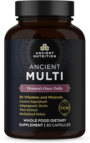 Ancient Nutrition Multivitamínico para mujeres, Ancient Multi Women's Suplemento vitamínico una vez al día, vitamina B, vitamina C y vitamina K2,