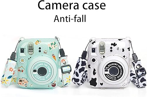 Miniatura 2 de Funda de cristal transparente con purpurina para cámara Fujifilm Instax Mini 12, funda protectora ajustable para cámara de PC con bolsillo de
