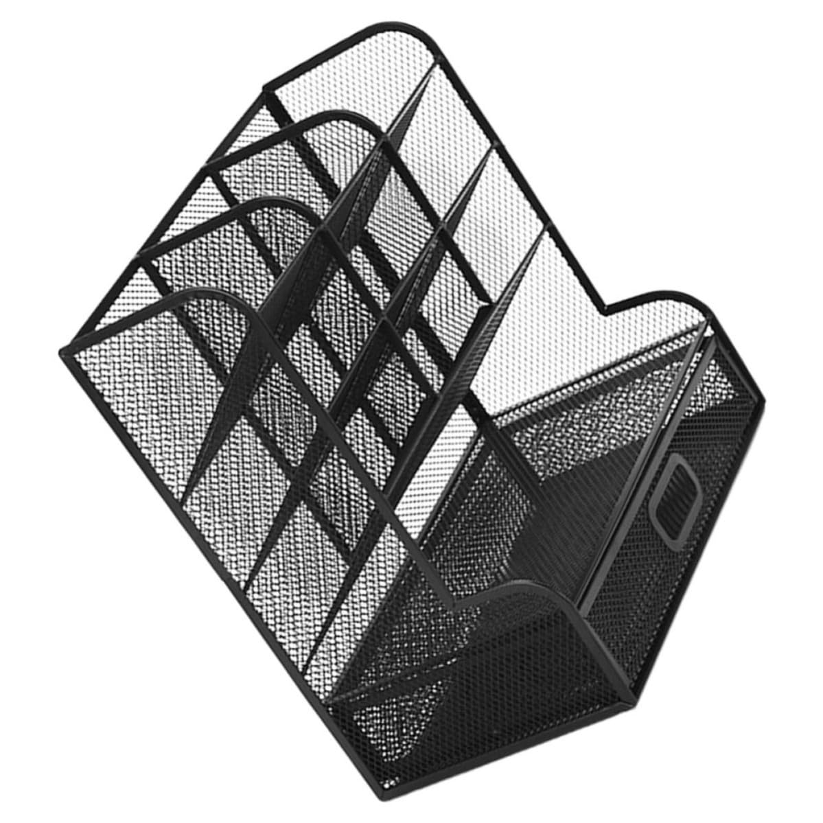 Schwarzer Stifteorganizer aus Metall mit Netzdesign Platzsparend und Leicht zu Reinigen für Bürobedarf und Schreibtischorganisation im Büro