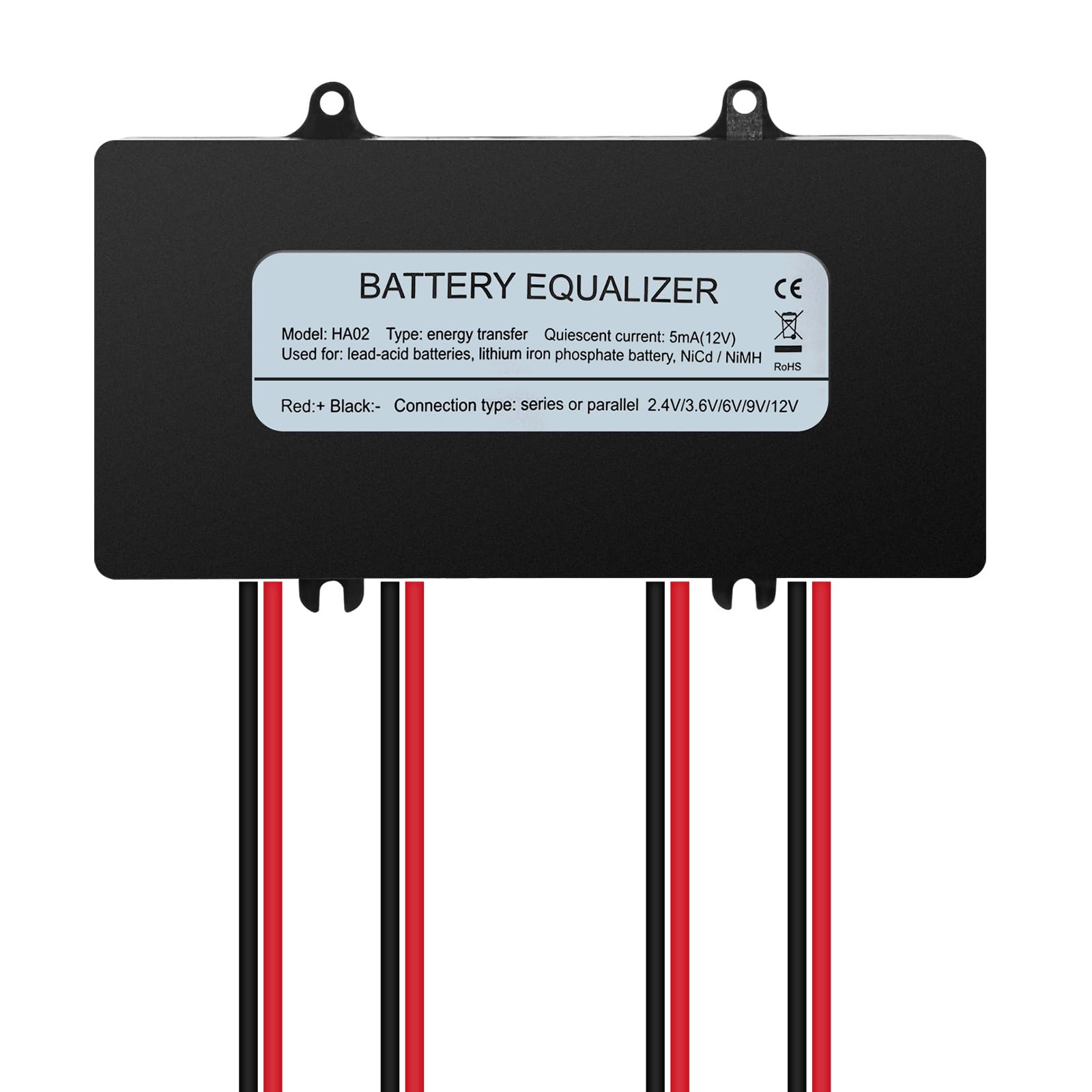 DEWIN Equilibrador de batería, Ecualizador de batería de 48V equilibrador de batería del Sistema Solar 4x6-12V for batería de Litio de Plomo ácido