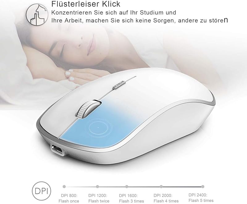 JOYACCESS Vezeték Nélküli Billentyűzet Egér Szett, 500 mAh Újratölthető Akkumulátor, 2.4G Ultravékony Numerikus Billentyűzet PC Laptop