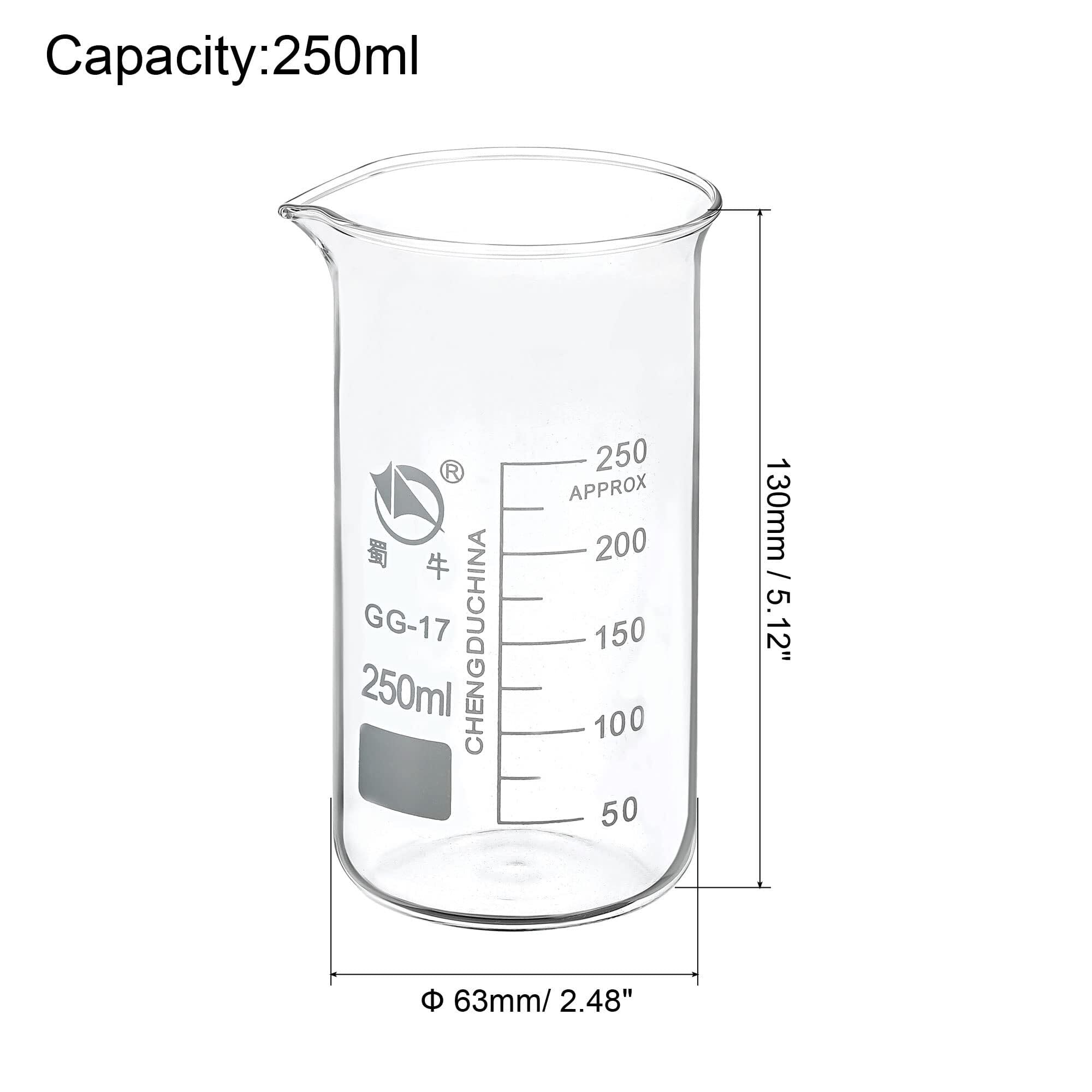 Zlewka laboratoryjna z dziobkiem, Wysoka zlewka ze szkła borokrzemowego, 2 szt., 25-1000 ml, skala z podziałką, wylewka(400ml)
