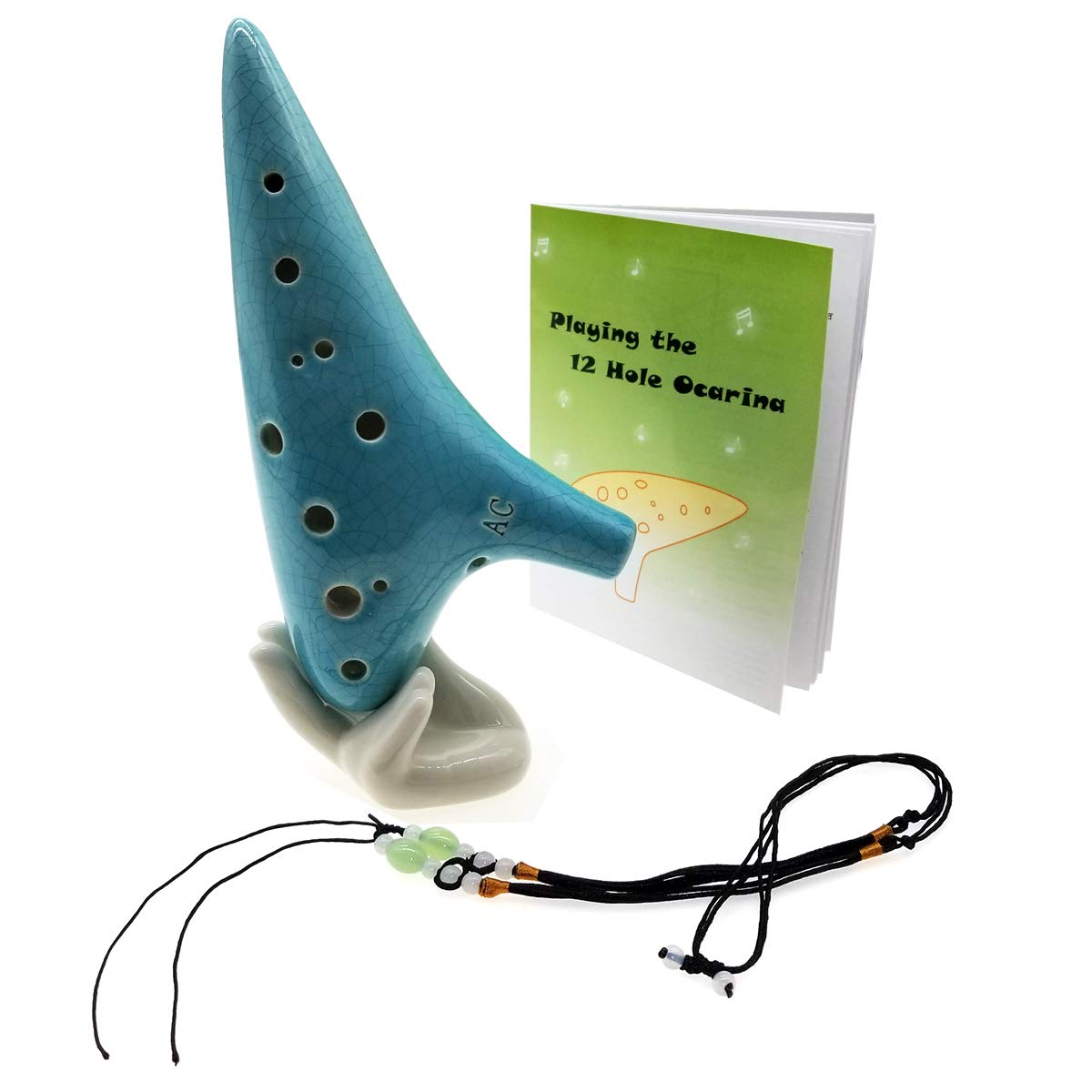 Ocarina In Ceramica ERZA SCARLET 12 Fori | Tono C | Per Principianti | Con Borsa E Spartiti