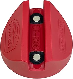 Potauto Universal Nylon PA6 Grooved Magnetic Jack Pad Jacking Puck Pinch Weld (Slot Width 0.55 Inch) Frame Rail Adapter (Qty 1, Red)