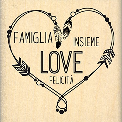 Florilèges Design Cuore in Rilievo Stamp, 6 x 6 x 2.5 cm, Wood, 6 x 6 x 2,5 cm