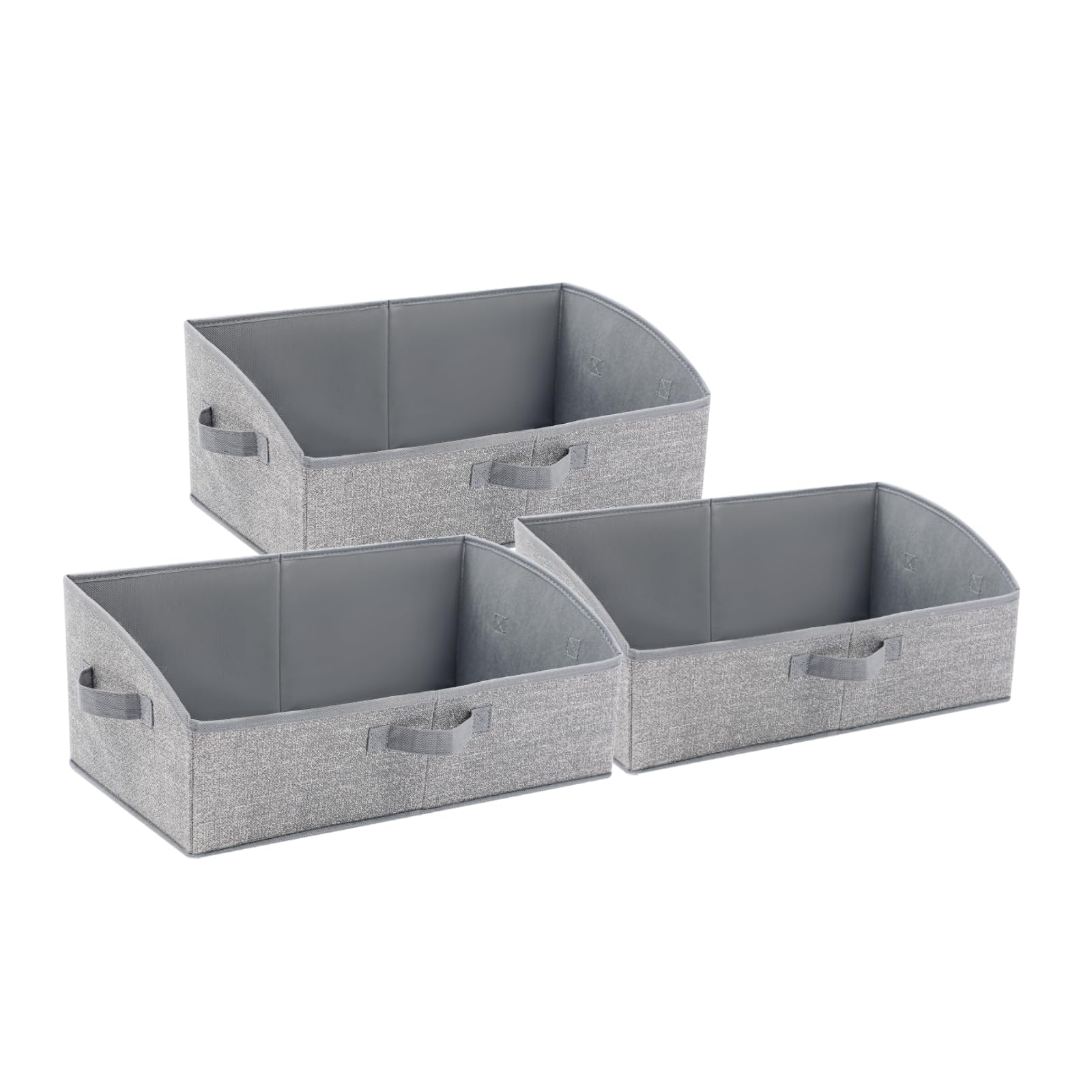 Paquete de 3 organizadores de armario, organizadores plegables de almacenamiento de ropa con asas, gran capacidad, cajas de almacenamiento resistentes para ropa, ropa interior, libros, estantes,