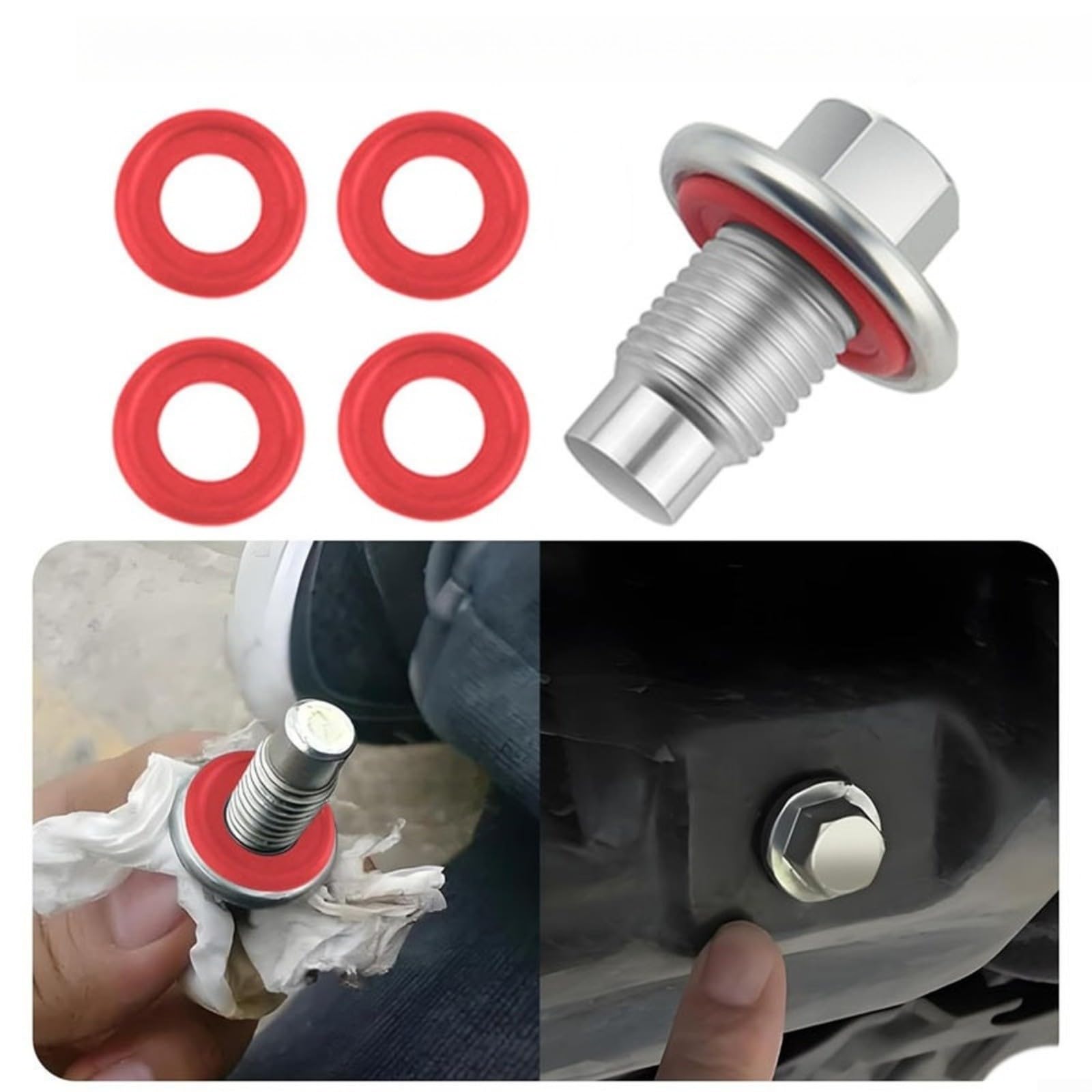 Bullone di scarico dell'olio M14x1.5 con il acciaio al carbonio rivestito dello zinco di 5 guarnizioni per GMC per la prova della perdita di honda ford