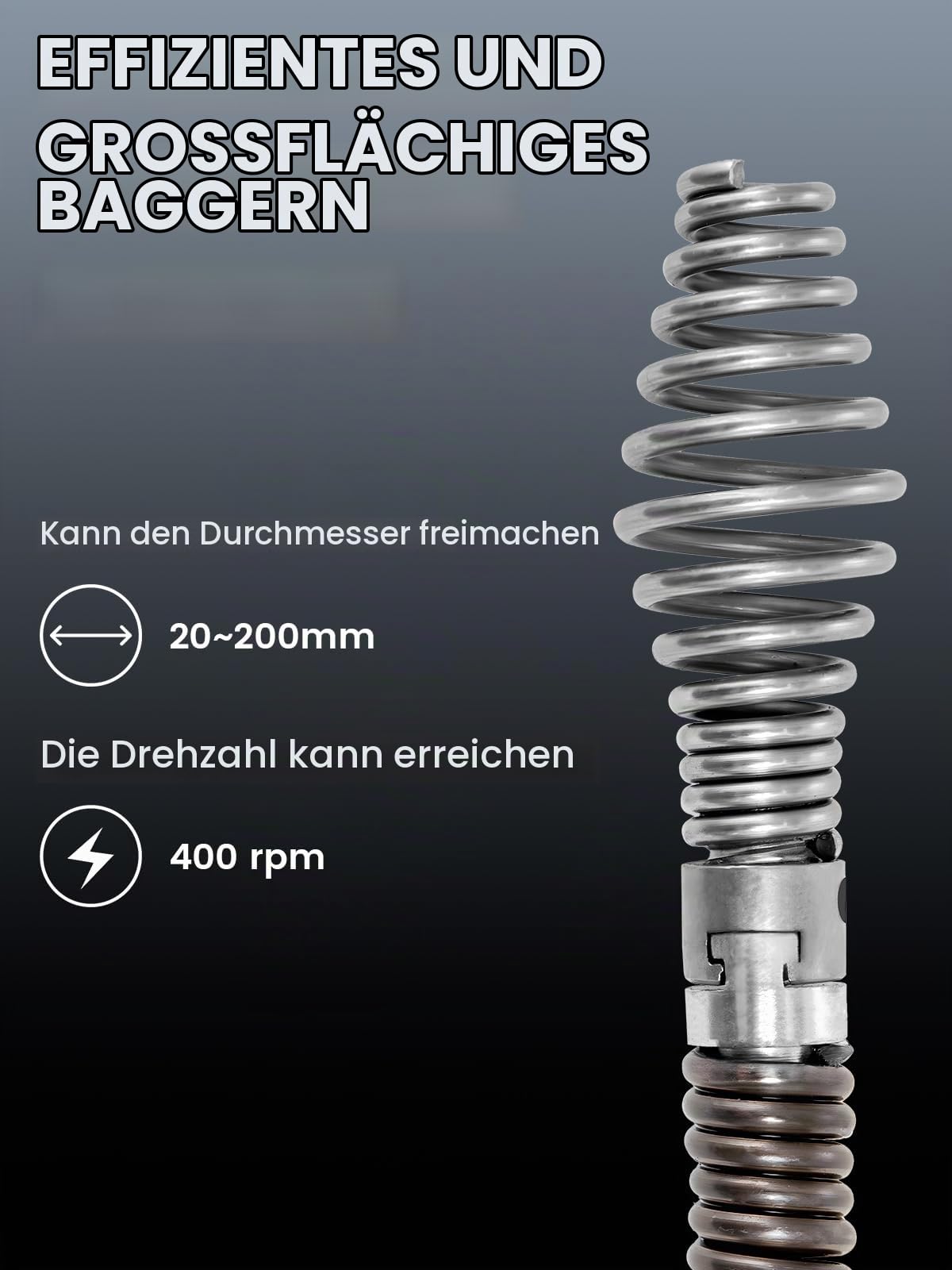 Trintion 500W Elektrischer Abflussreiniger für Rohre von 20–200 mm