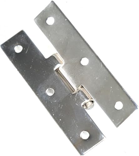 Miniatura 5 de Renovators Supply Manufacturing H - Bisagras de gabinete de 3.5 pulgadas de latón fundido macizo con acabado cromado, con herrajes, paquete de 6