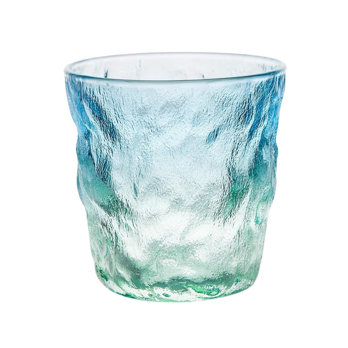 Vaso vidrio degradado premium de diseño geométrico para mesa sofisticada y cócteles gourmet