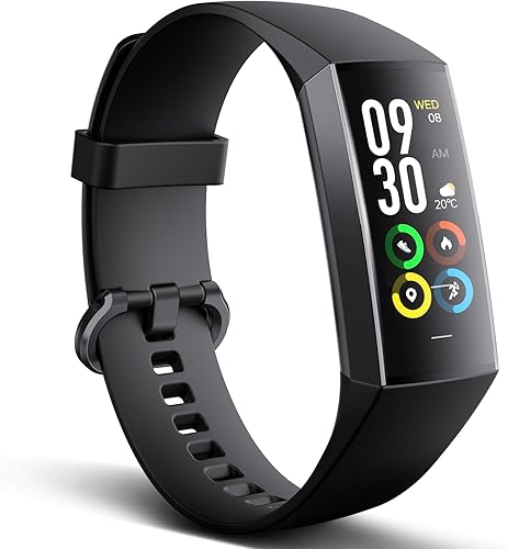 Rastreador de actividad física con monitor de sueño de oxígeno en sangre y frecuencia cardíaca 247, monitor de actividad con pantalla táctil AMOLED