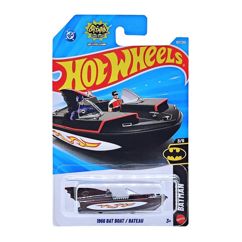Image of Hot Wheels 1966 Bat Boat Batman Ages 3 and Up 107 /250 (Black)