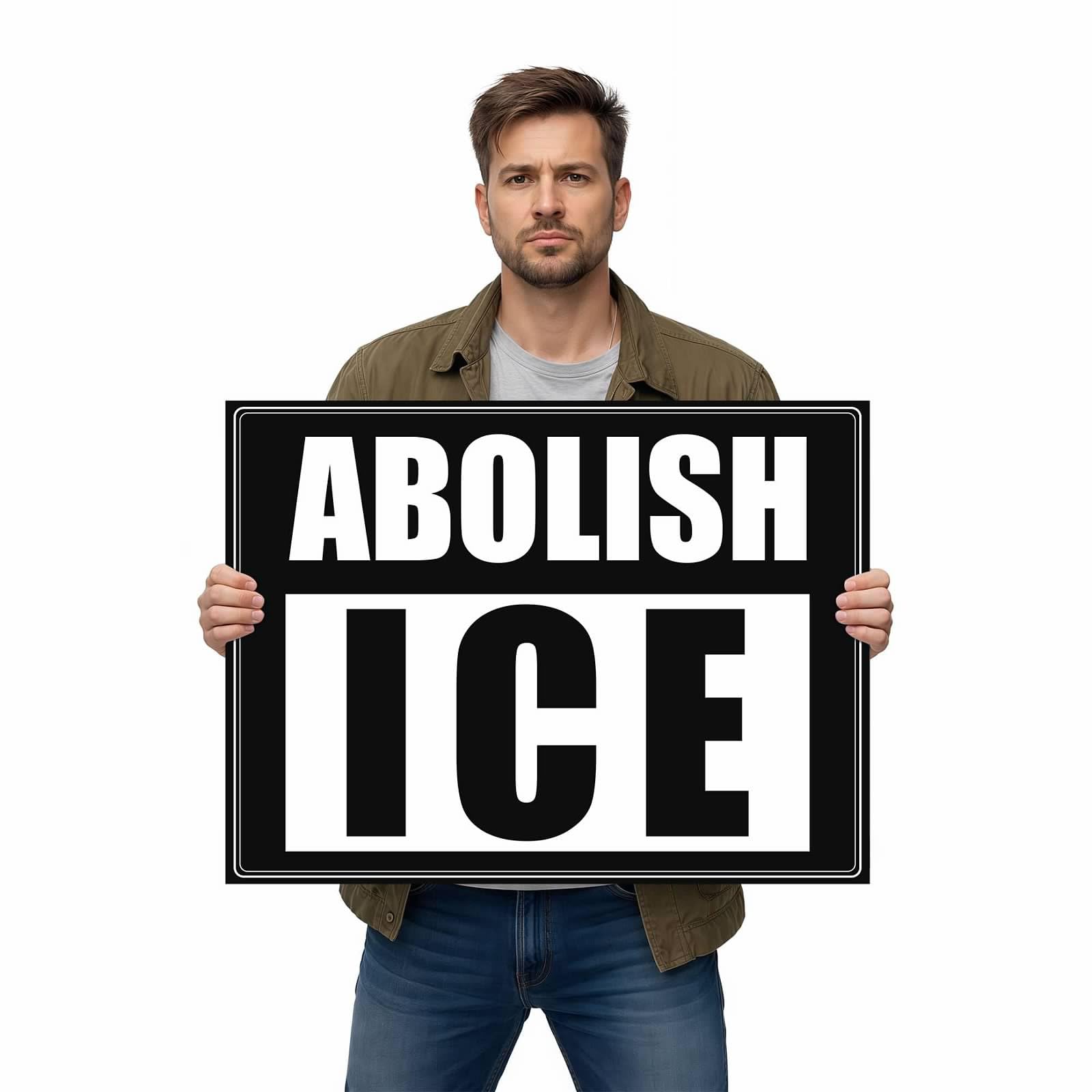 Protest Abolish ICE Signs 18 x 24 Inch Waterproof Outdoor Sign