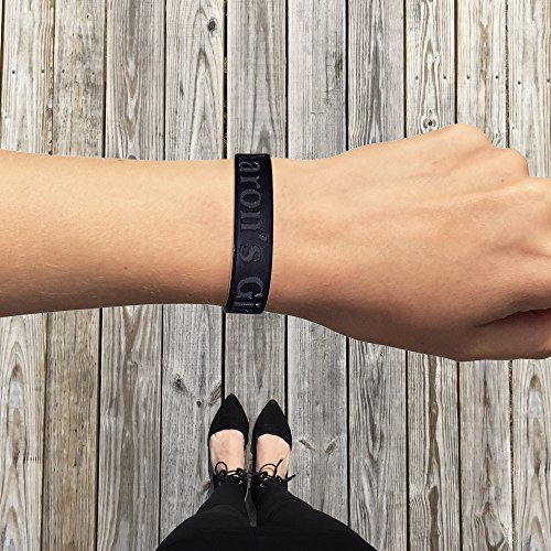 Body Candy Customizable Black Silicone Style 2 Stretch Custom Personalized Message Bracelet - Image 3