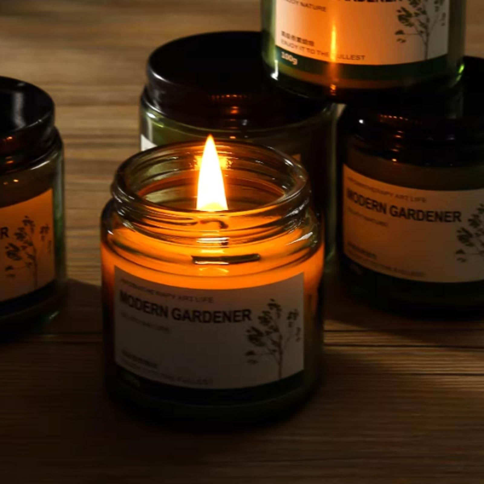 Compacto Velas de cera mezcladas, velas de aromaterapia de Gardenia, vela perfumada de larga duración, quemadura limpia sin humo for decoración del hogar no es picante(2pcs)