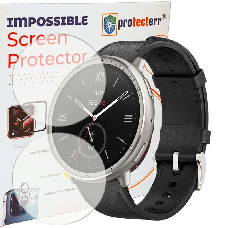 PROTECTERR | 2-Pack | Screen Protector Guard for Amaz fit Active 2 | 1.32 inch | Smartwatch - Flexible & Ultrathin TPU Film, Scratch Resistant, Bubble Free - Not Tempered Glass