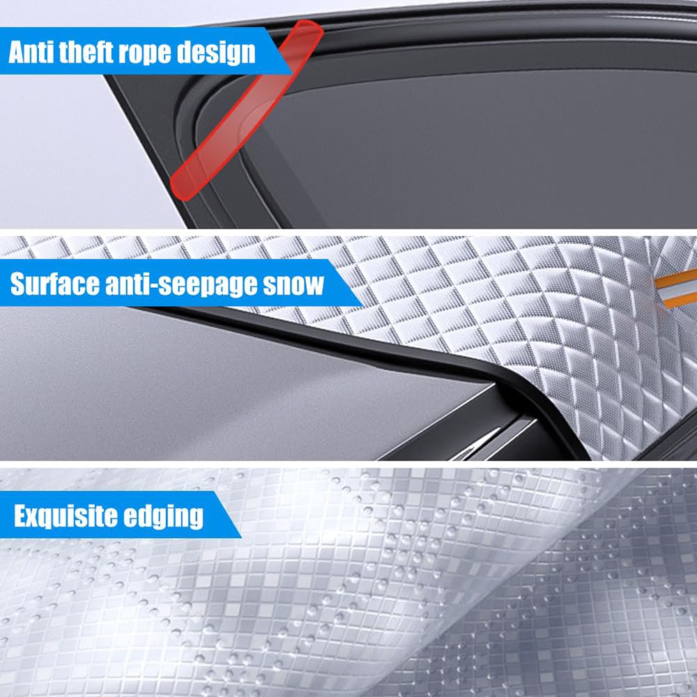 Frontscheibenabdeckung für VW T-Cross TROC Sport Caravelle Sharan 2000-2023 2024, Magnetische Auto Windschutzscheibenabdeckung Scheibenabdeckung Für Die Gegen Schnee EIS Frost Sonne,M Style