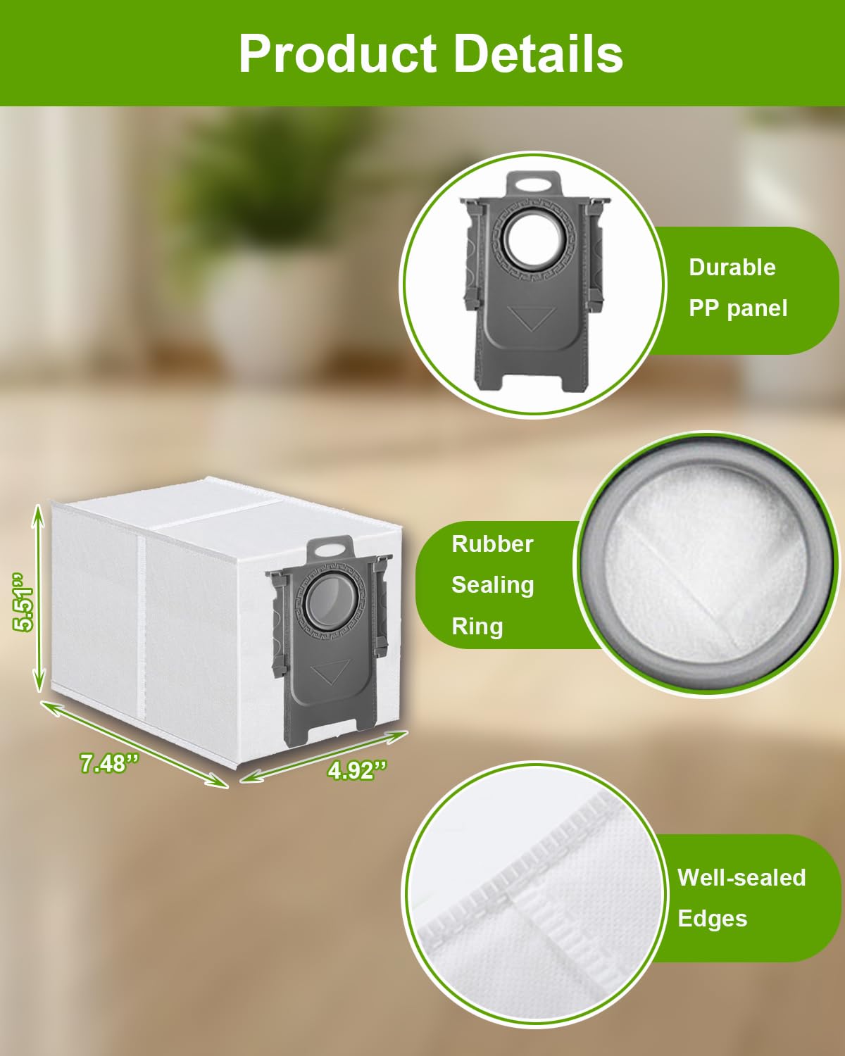 Paquete de 14 bolsas de polvo para robot Roborock Saros 10/10R, Q Revo, Qrevo S/Slim, S8 MaxV Ultra, S8 Max Ultra, Qrevo MaxV/Pro/Curv/Curv S5X/Edge/Edge S5A, gran capacidad de 2.7 L
