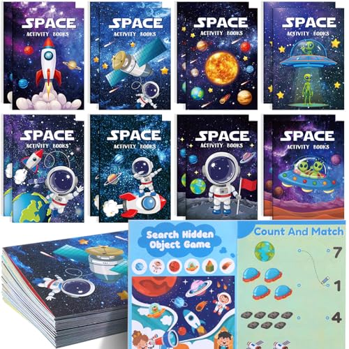 Kosiz 24 Pcs Outer Space Activity Book for Kids Astronaut Solar S...