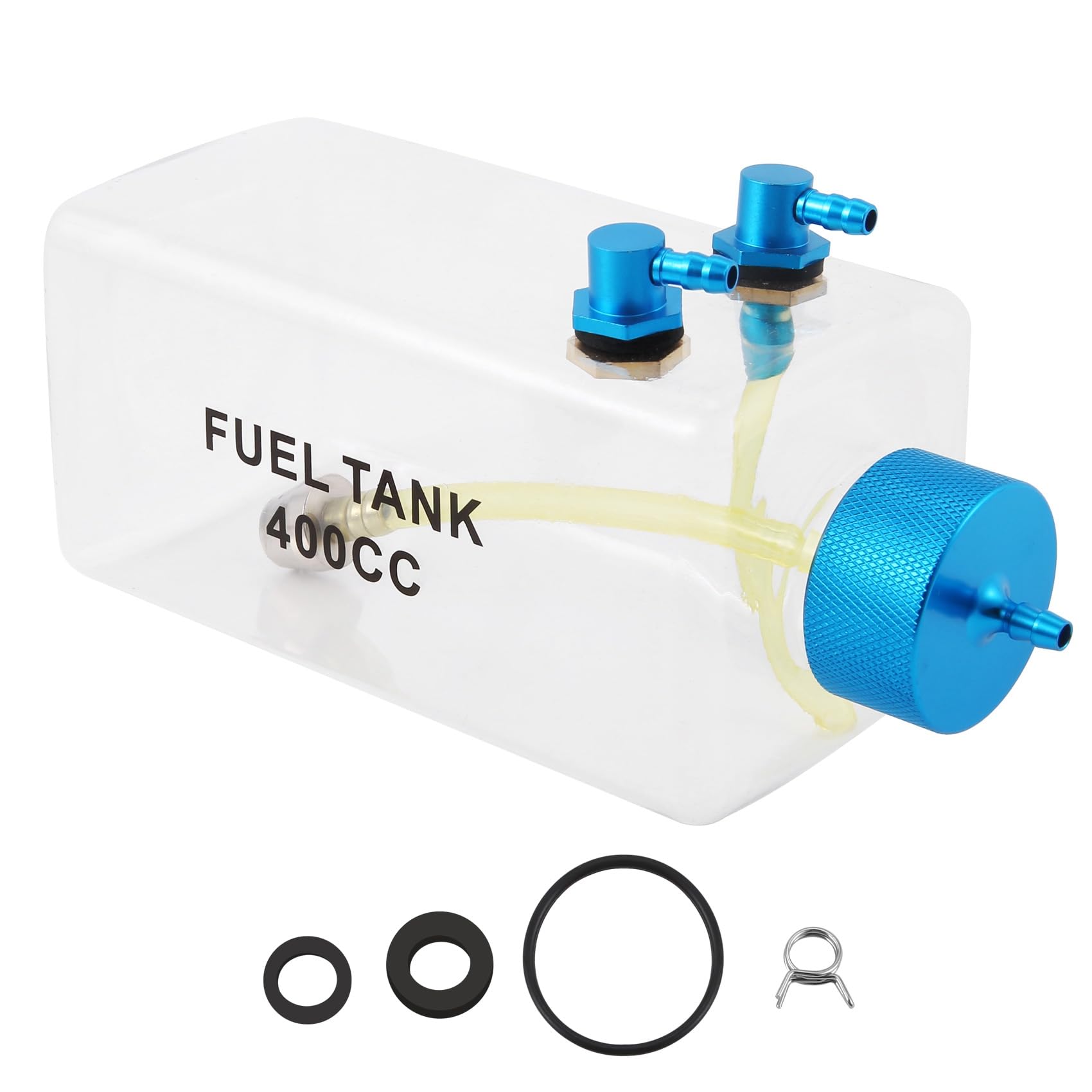 Kraftstofftank Benzin Transparente Kunststoffflasche 400CC CNC für RC Gas und Nitro Flugzeug