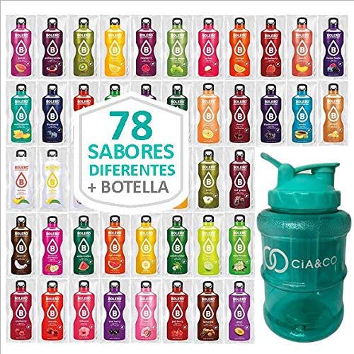 Bebidas Bolero Sin Azucar -Pack 78 Sabores + Botella Limitada Cia&Co 1.5 Litros