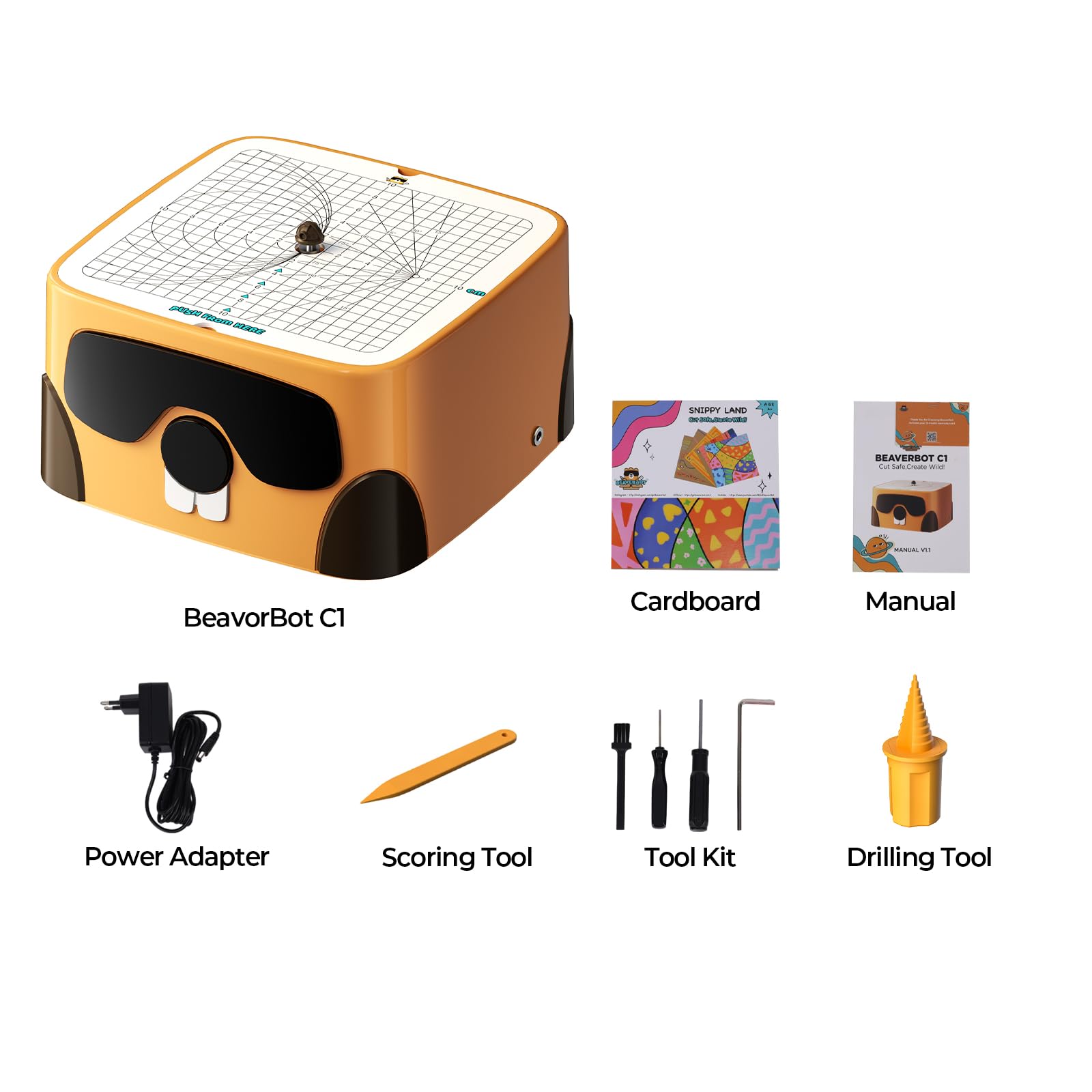 SainSmart BEAVERBOT Kartonschneider für Kinder – Sicheres DIY-Bastelset für Jungen & Mädchen ab 3 Jahren, Pädagogisches STEM-Kreativspielzeug, Klingenloses Papierwerkzeug für Bastelprojekte