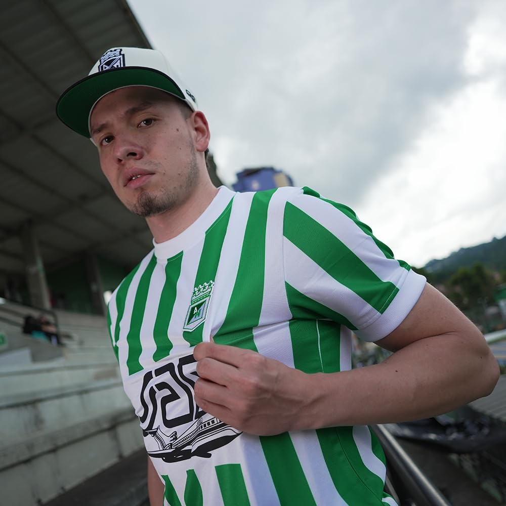 Copa - Camiseta Retro - Hombre - Atlético Nacional 1989 - Retro - Manga Corta - Blanco/Verde - 100% poliéster