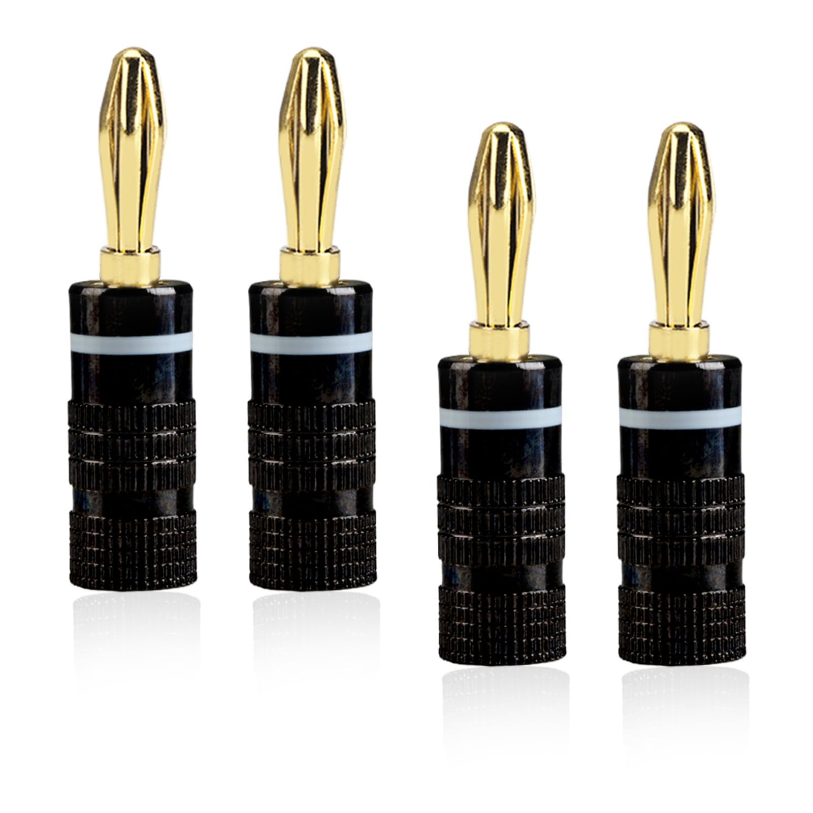 Connettori Maschio Femmina 4 Spinotti Banana Audio Placcati Oro 24K - Connettori Jack Per Cavi Altoparlante, Maschio E Femmina Spine Audio Banana - Foto 4