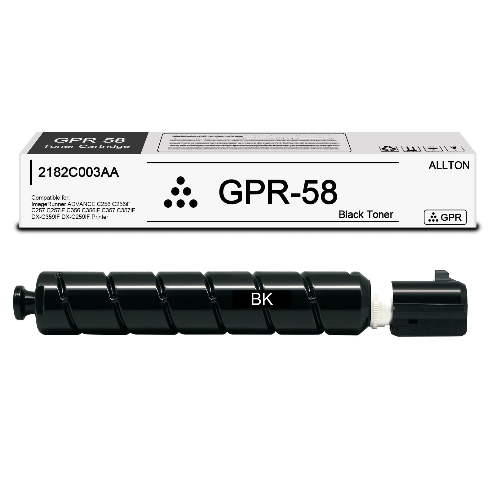 Allton GPR58 GPR-58 Black Toner Cartridge Compatible Canon GPR-58 Toner Replacement for Canon ImageRunner Advance C256 C256iF C257 C257iF C356 C356iF