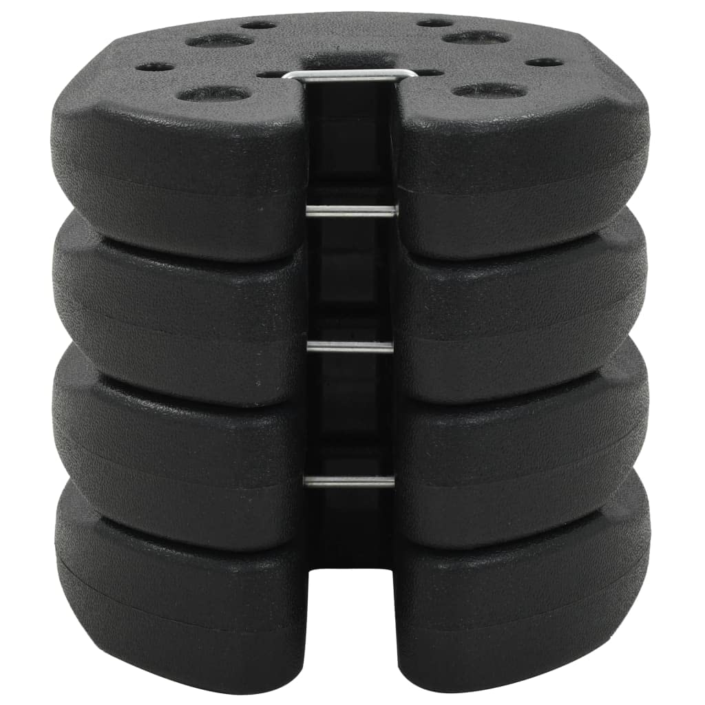 Generico Piastre di Peso per Gazebo 4 pz Nere 220x50 mm in Cemento,Nero,13.55kg,45210