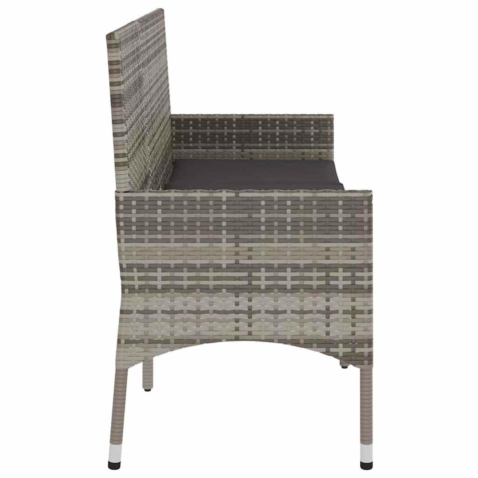 Poly-Rattan Gartenbank 3-Sitzer grau 140x51x85 cm
