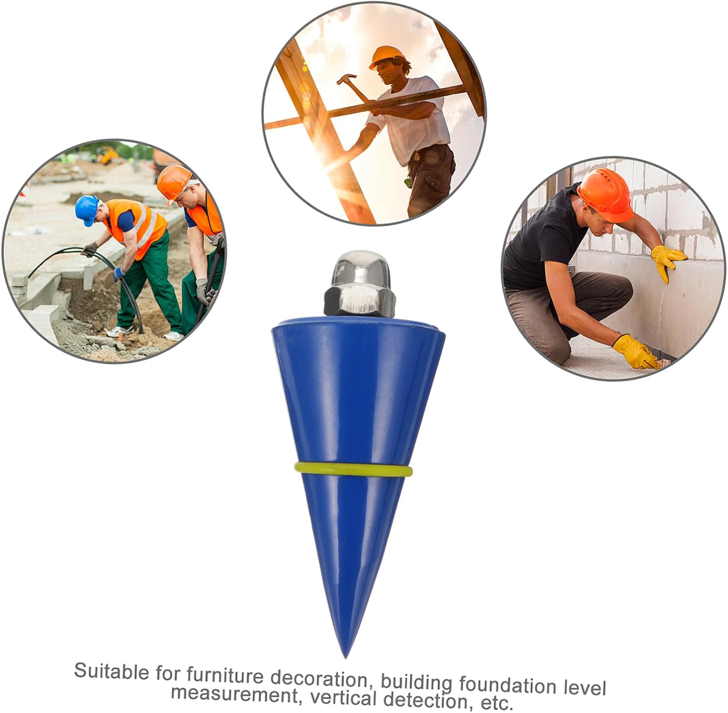 Professional Steel Building Tools Vertical Hammer Plumb Bob for Plumbers Joiners Decorators Random Color