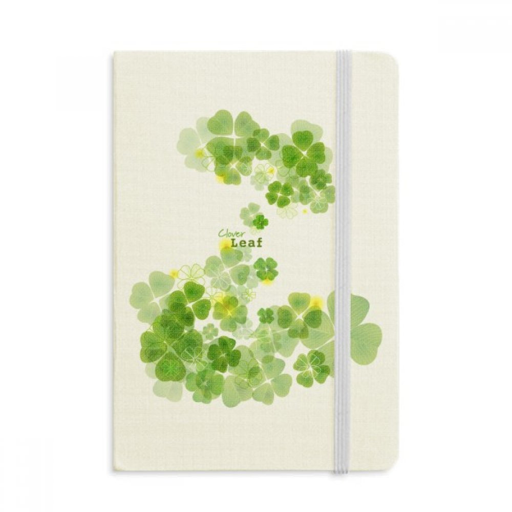DIYthinkerFour Leaf Clover Ireland St.Patrick's Day Notebook Fabric Hard Cover Classic Journal Diary A5 A5 (144 X 210mm) Multicolor