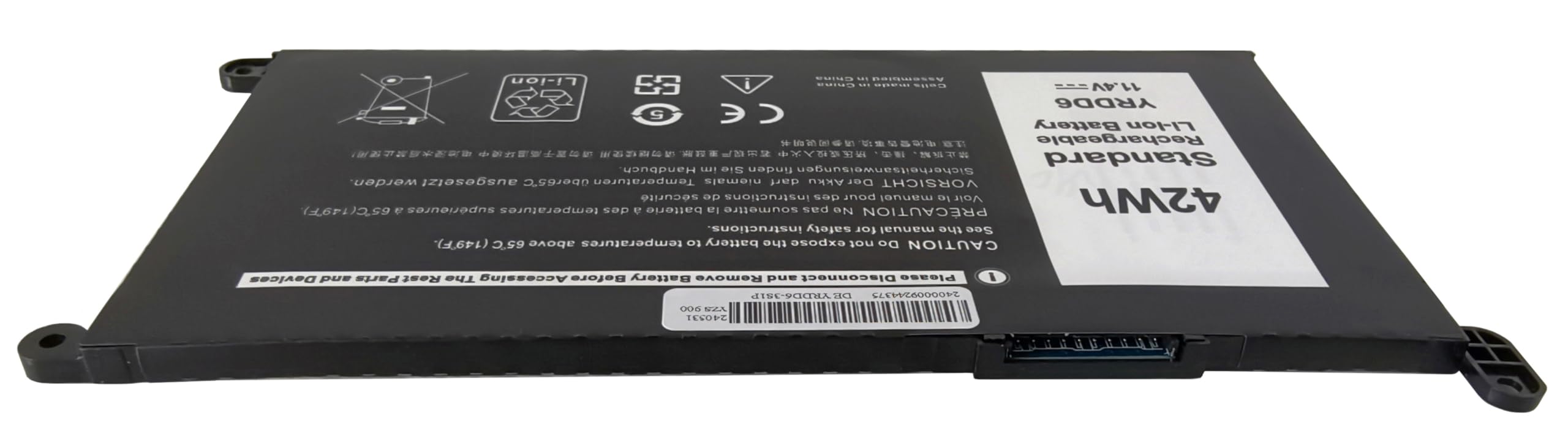 YRDD6 pour Dell Inspiron 5481 5583 3584 3781 Vostro 5481 5581 3583 5590 5490 3500 Latitude 3500, Compatible avec 1VX1H VM732 FDRHM WJPC4, 42Wh