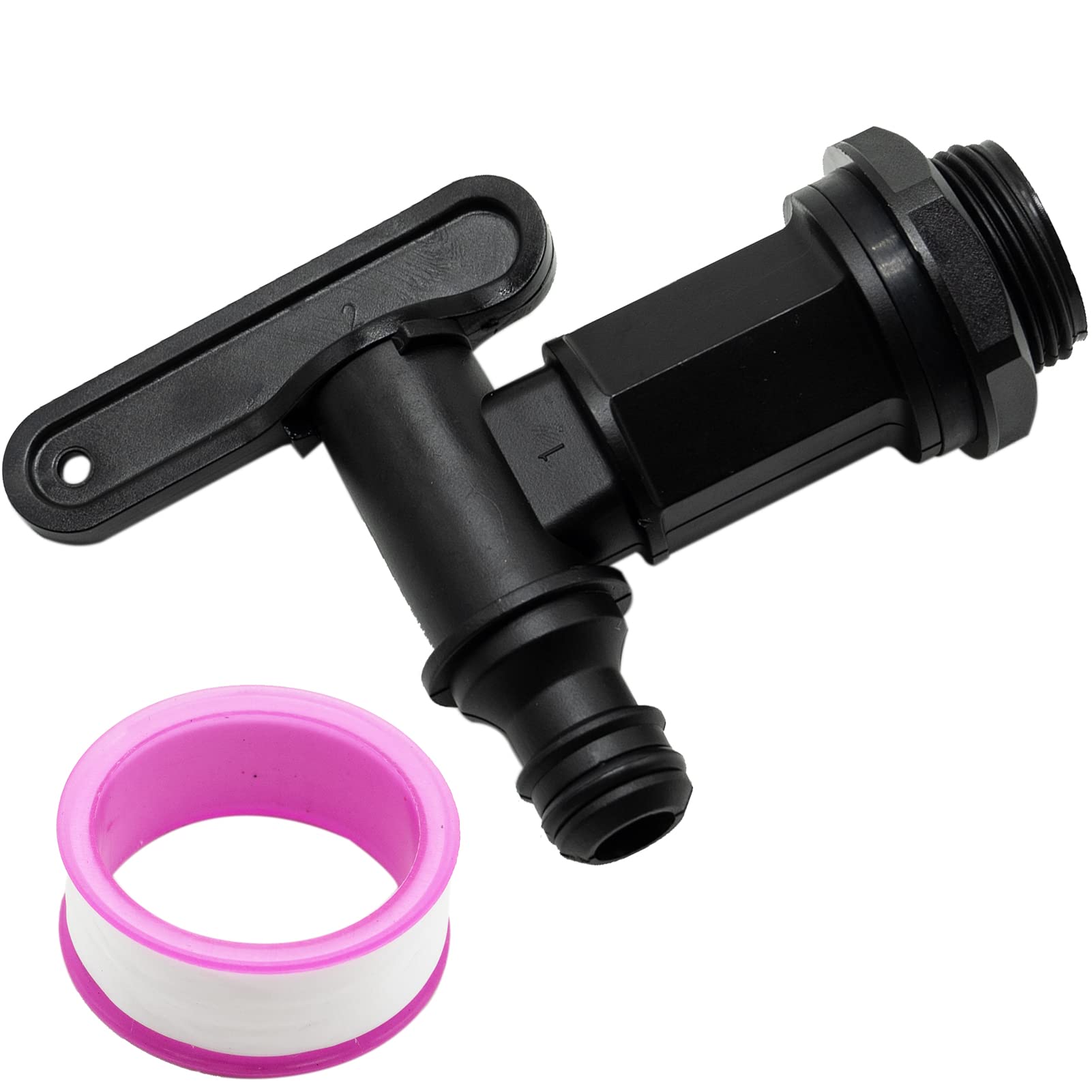 Plastic Snap-Fit Water Butt Rain Barrel Tap - Black,Tap for Waterbut, Water Butt Rain Water Collection Barrel Tap, Black Plastic Push-Fit