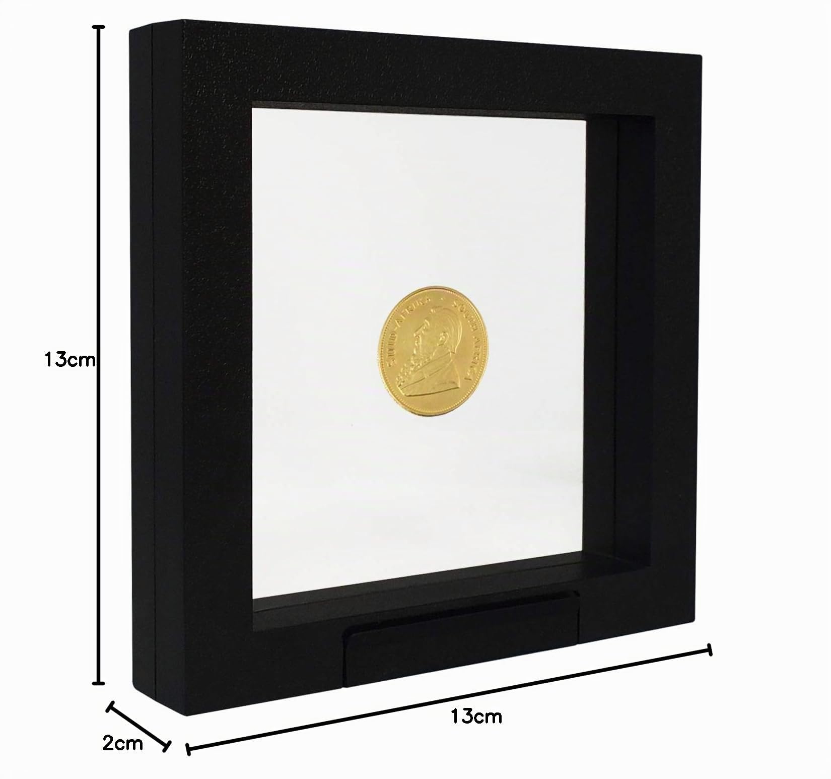 SAFE 4502 Cadre Flottant Noir 13x13 cm – Cadre pour Pièces – Cadre Objet 3D – Support Présentation Pièces de Collection