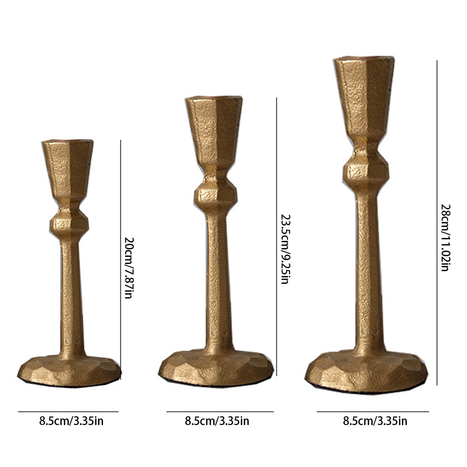 Modernes Eisen Kerzenständer Set, 3-teilig, antike Mittelstücke, Dekoration für Kaminsims, Esstisch, Diwali, Weihnachten, Hochzeit, Stagered Heights, Moderne Kerzenständer