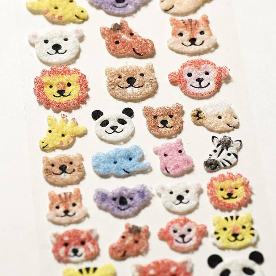 かわいい動物キャラクターシール 4シート入り 2枚目150円 ぷにぷに おしりシール スクイーズ 可愛い キャラクター