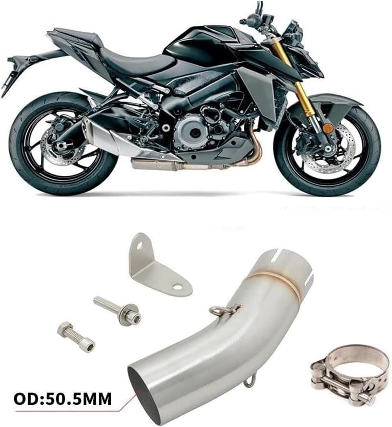 Middle Section Link Pipe For Suzuki GSXS1000 GSXS1000F 2015-2021 Exhaust Escape System Link Pipe 51mm Slip On Exhaust