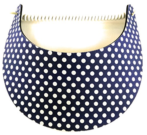 Foam Coil Back Sun Visor (Blue with White Polka Dots)