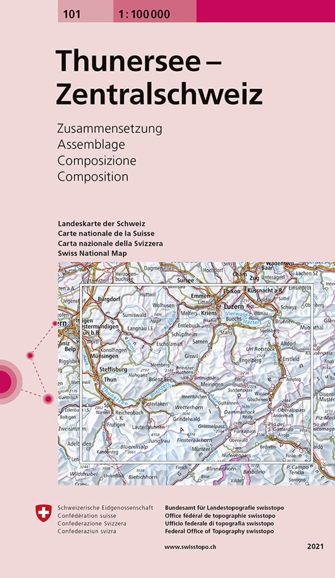 Carte routière : Thuner See - Suisse centrale