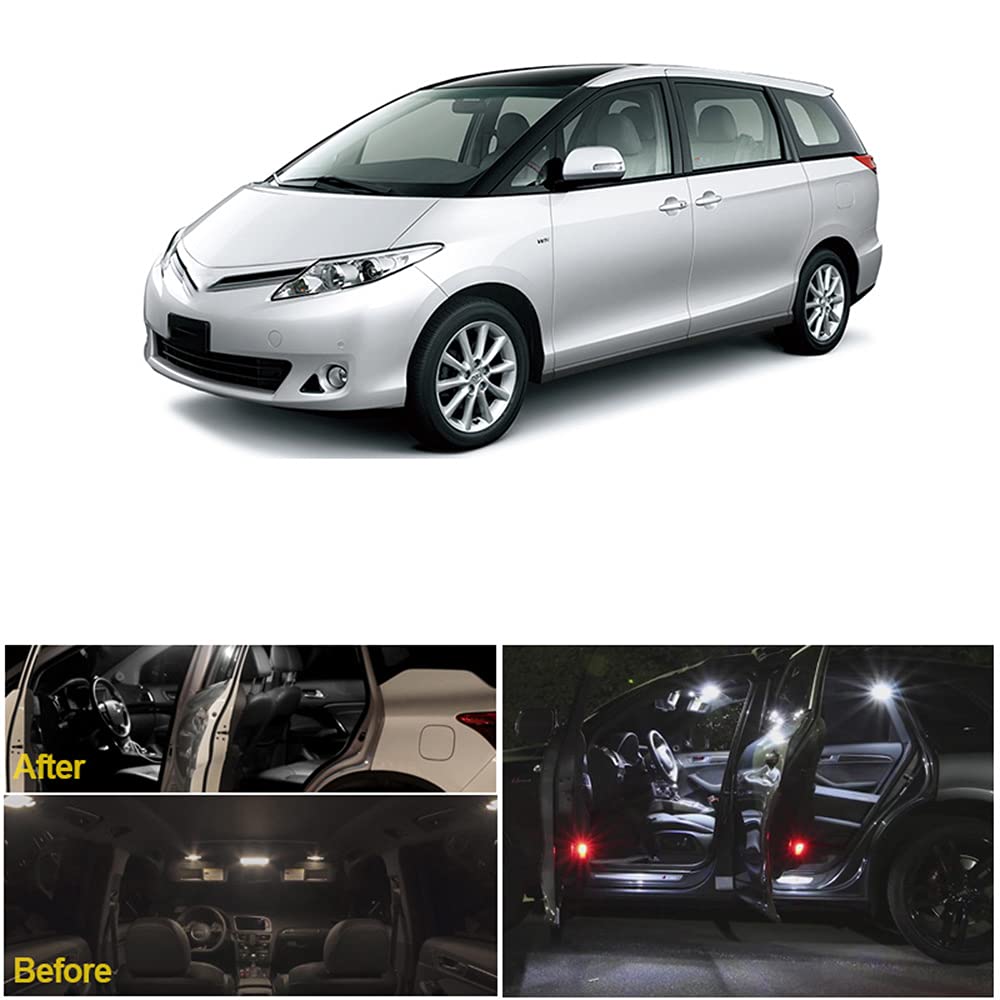Canbus Auto LED Interior Domo Mapa Maletero luz Kit, para Toyota Previa Estima 1991 2018, guantera lámpara de Placa de matrícula
