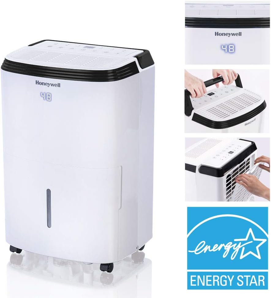 Honeywell 50 Pint Energy Star Smart Dehumidifier for Large Rooms & Basements with WiFi and Alexa Voice Control